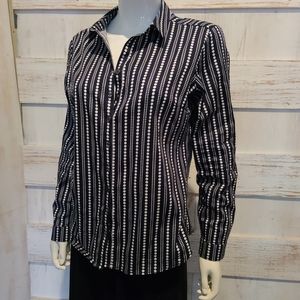 Dress shirt dots womens black/white M @9